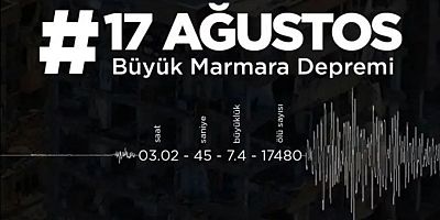 17 Ağustos 1999 Büyük Marmara Depreminde yaşamını yitiren vatandaşlarımızı rahmetle anıyoruz.